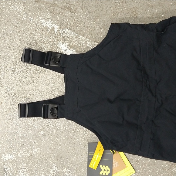 NEW! Kids' Waterproof Snow Ski Bib w/ Clips on Straps - All in Motion, Black - Picture 3 of 16